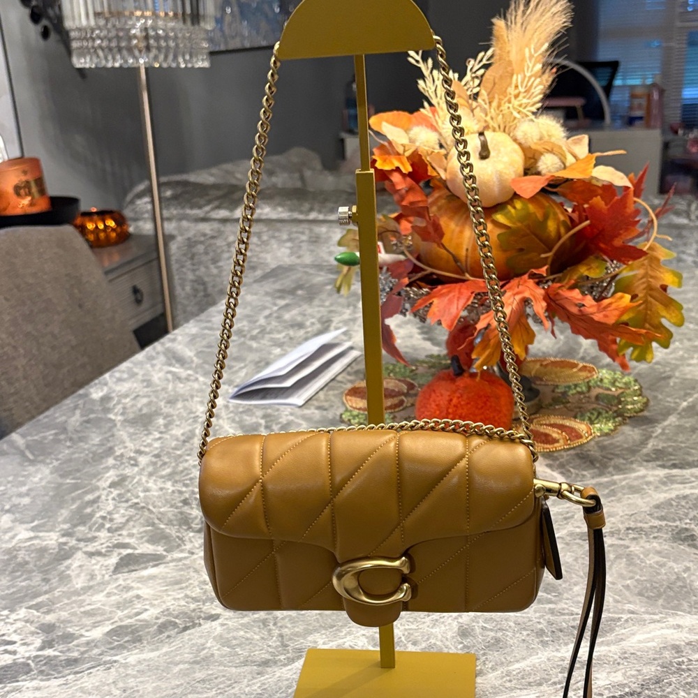 Coach Quilted Tabby Wristlet in Honey/Gold